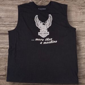 Harley-Davidson Men's Black Sleeveless Classic Logo Muscle Tank Top - Slim 3XL